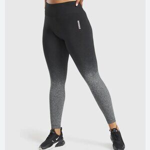 Gymshark Adapt Ombre Seamless Leggings Black Grey Size Small